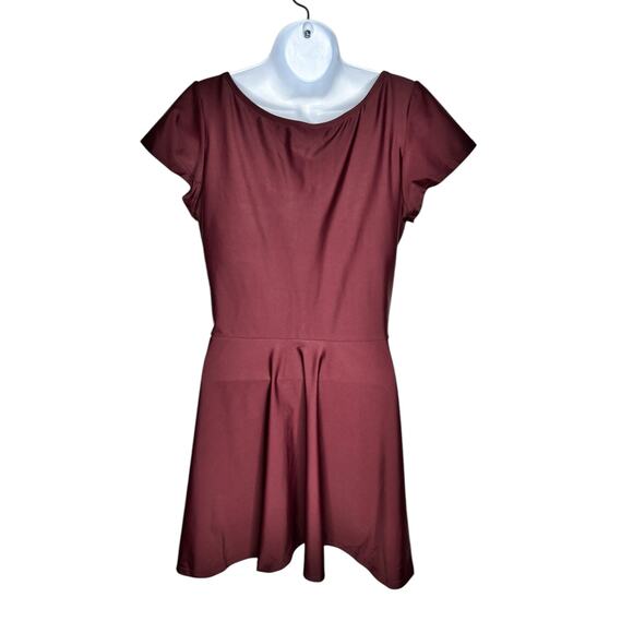 Honey Mark Swimsuit Cover Up Dress Size L Burgundy Stretch Beach Resort Vacation - Picture 3 of 5